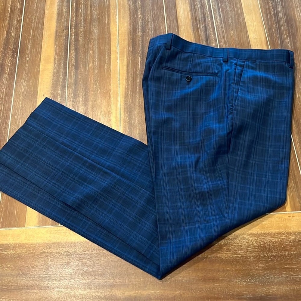Mens Banana Republic suit pants- blue plaid